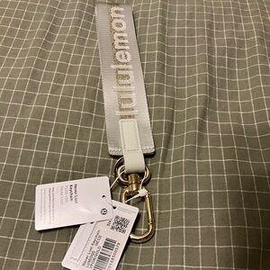 White and Gold Keychain Lanyard